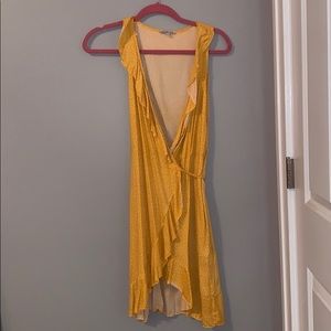 Yellow and white polka dot dress